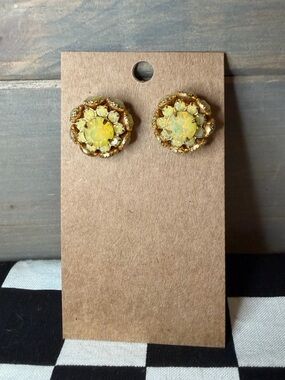 Vintage Rhinestone Cluster Stud Earrings